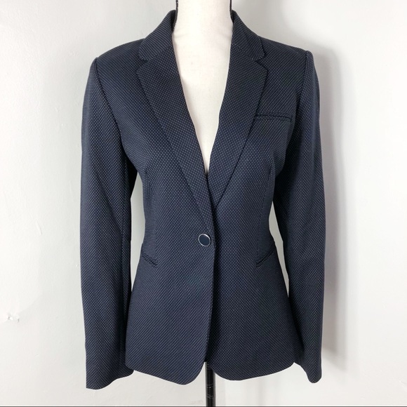 Banana Republic Jackets & Blazers - Banana Republic Navy Micro Polka Dot Blazer 8
